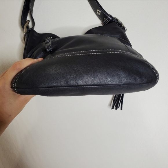 Coach 1415 Soho Slim Y2K Black Leather Hobo Fringe Tasseled Shoulder Bag - Picture 10 of 13